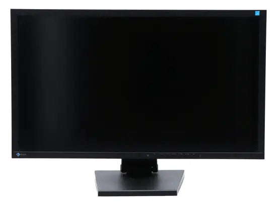 23-inch black LED-backlit monitor with slim bezels and square base stand.